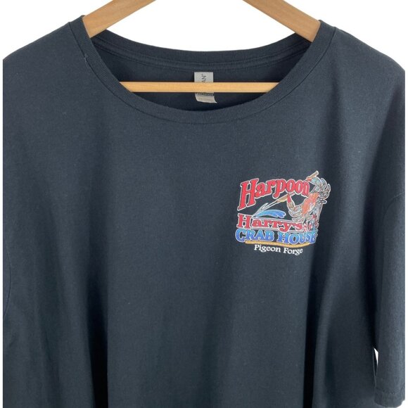 Harpoon Harry's Crab House Pigeon Forge Mens 2XL Black Short Sleeve T-shirt - Picture 4 of 7